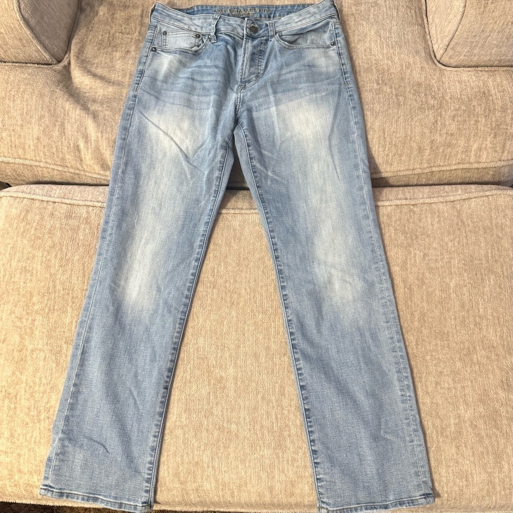 American Eagle Outfitters Light Blue Men's Straight Jeans-Extreme Flex 4​​​